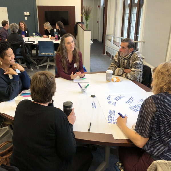 Discussion of environmental campus/community partnerships at October 2018 World Cafe